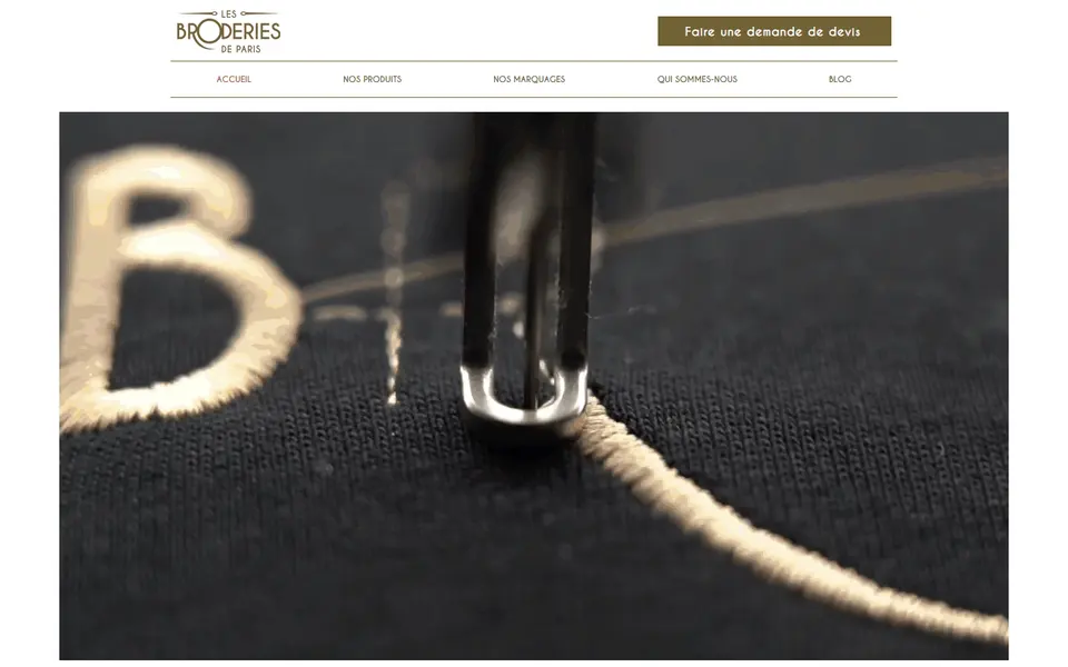 Les Broderies de Paris (Atelier de broderie) : page d’accueil du site