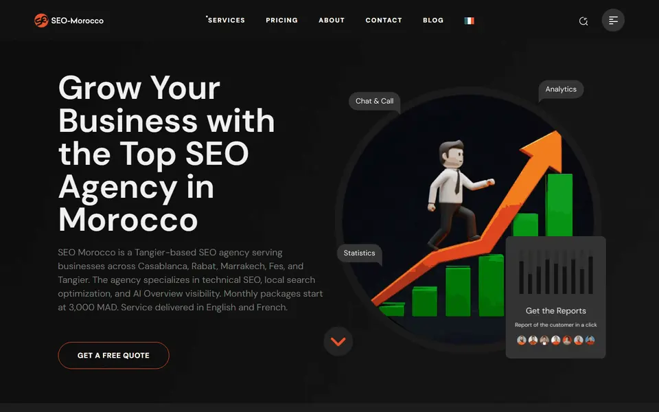 SEO Morocco (SEO services): home page of the website